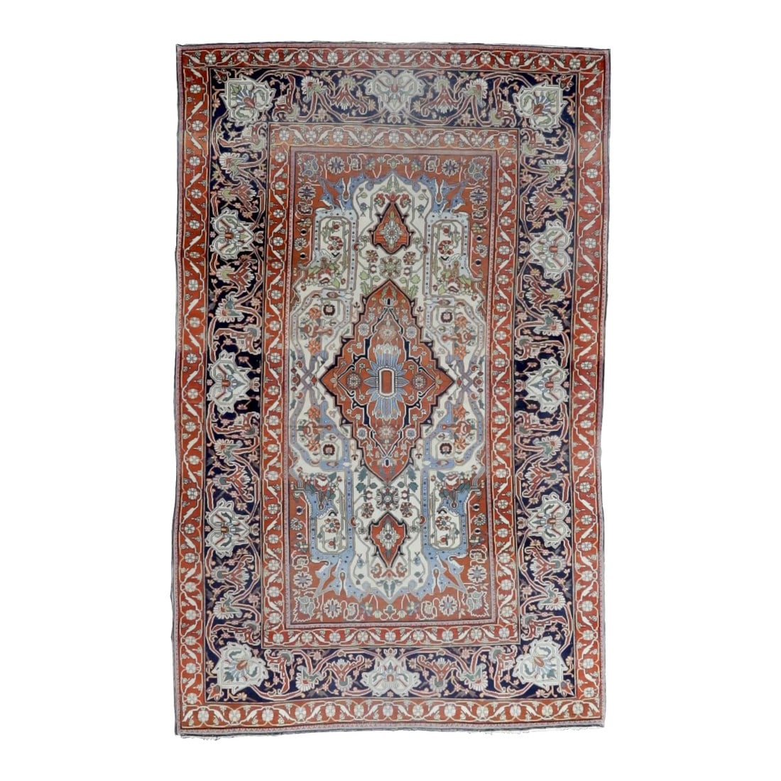 Extremely Fine Antique Persian Mohtasham Kashan Rug 4'6" X 7'3": Extremely Fine Antique Persian Mohtasham Kashan Rug 4'6" x 7'3". The Revival Period rugs woven by two generations of Mohtashams, from 1880 to WWI, with imported Manchester-spun, Australian merino wool
