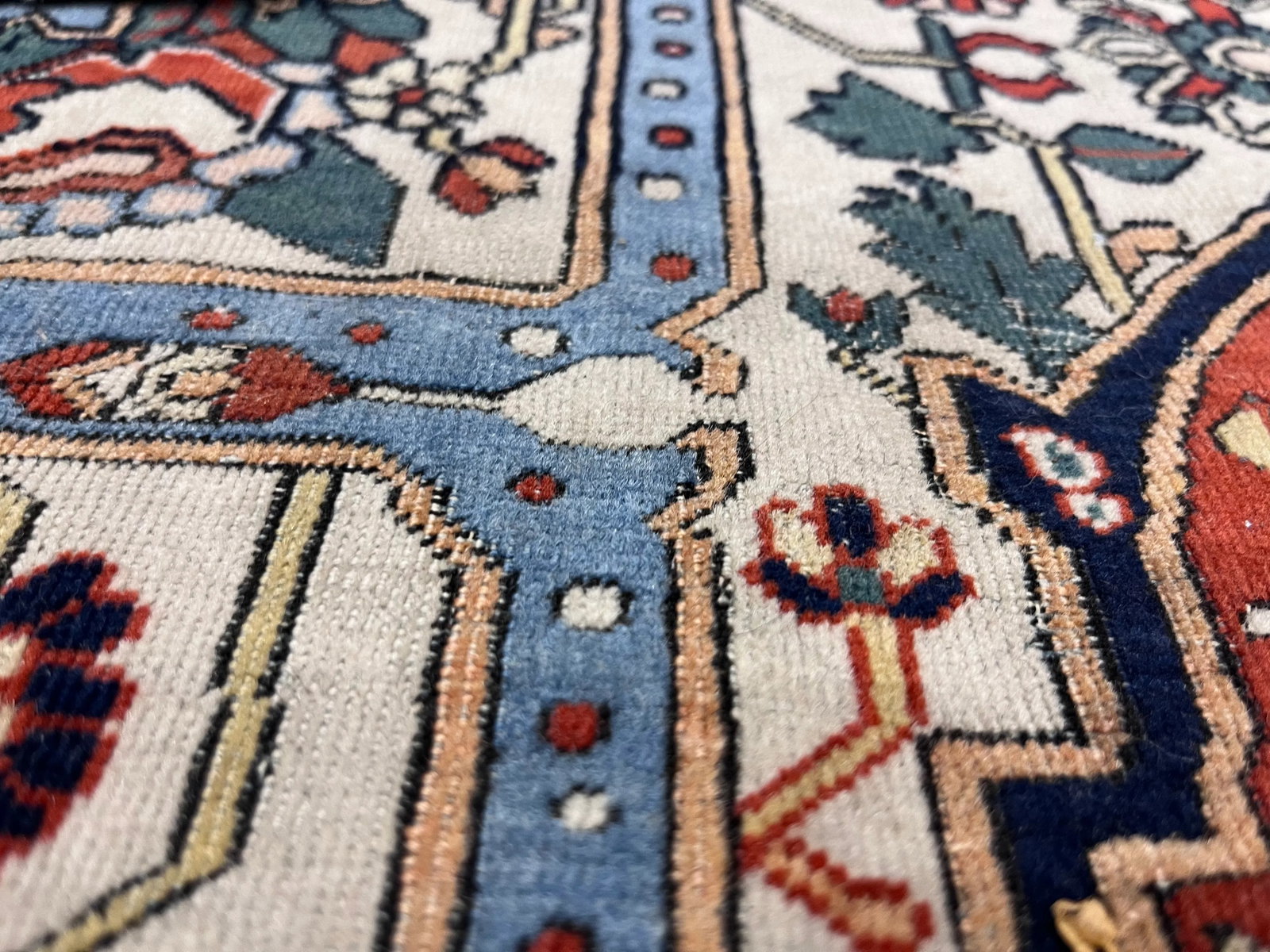Extremely Fine Antique Persian Mohtasham Kashan Rug 4'6" X 7'3" - 3