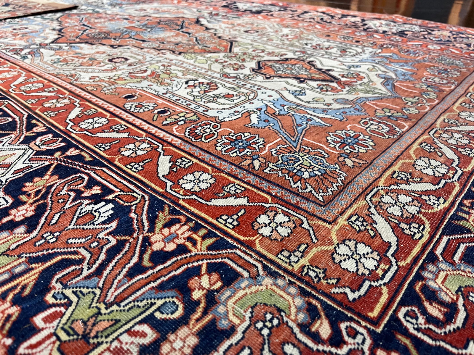 Extremely Fine Antique Persian Mohtasham Kashan Rug 4'6" X 7'3" - 5