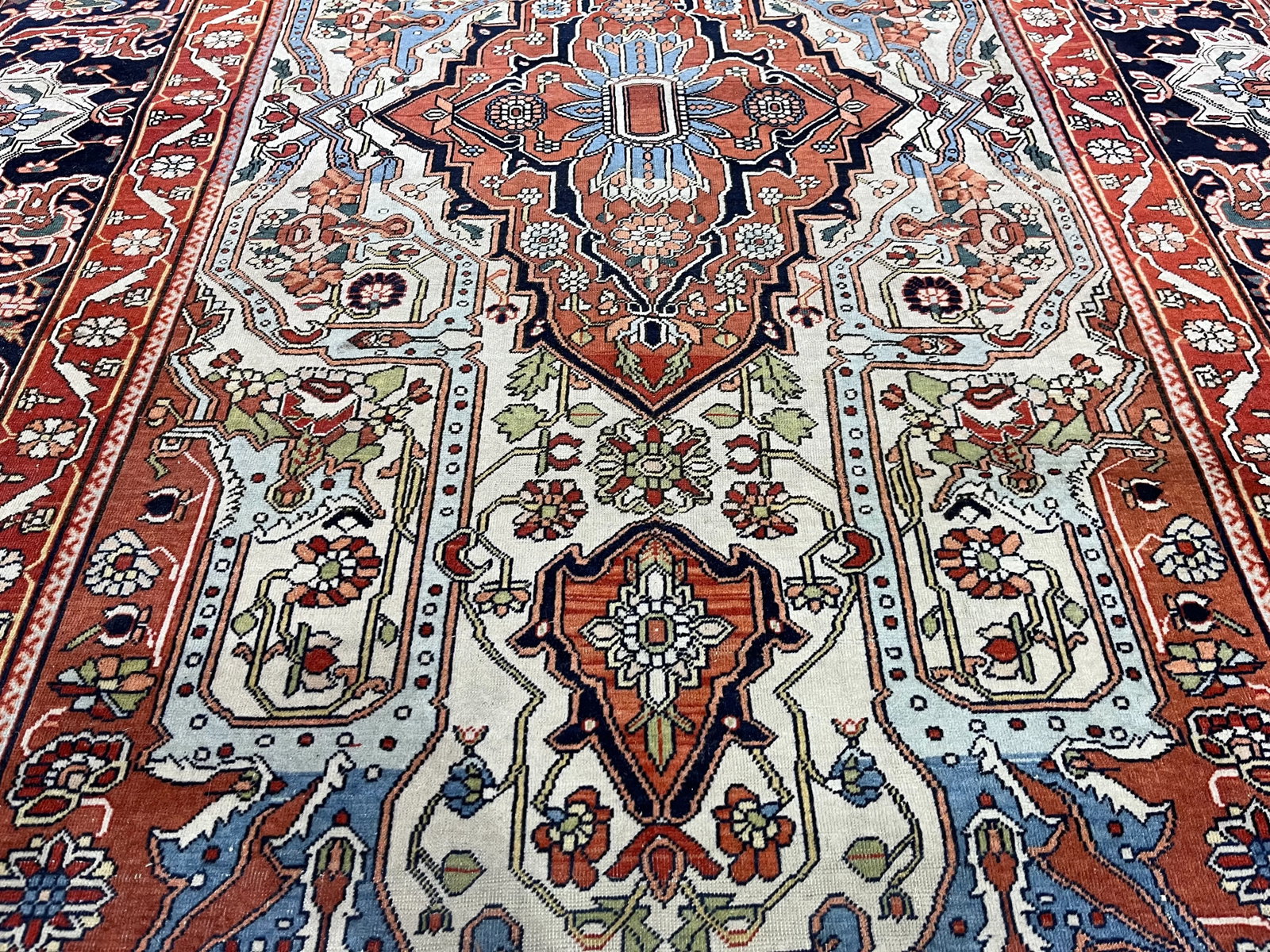 Extremely Fine Antique Persian Mohtasham Kashan Rug 4'6" X 7'3" - 6