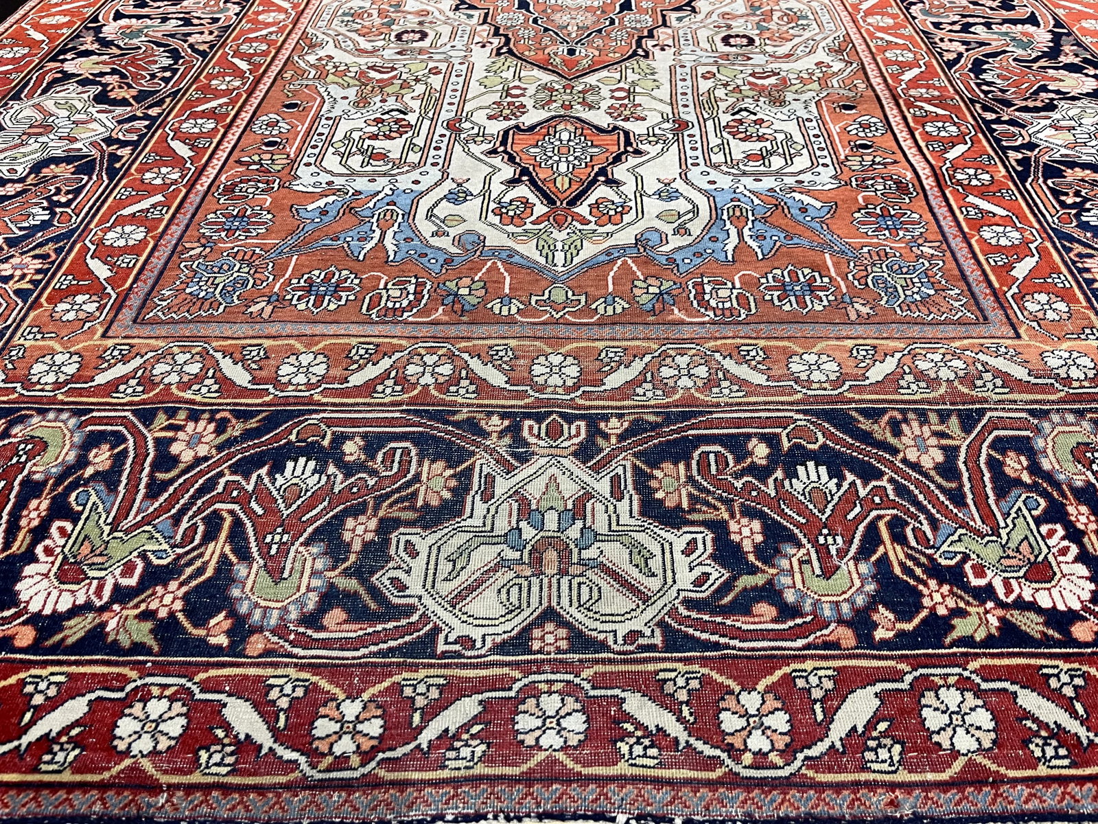 Extremely Fine Antique Persian Mohtasham Kashan Rug 4'6" X 7'3" - 7