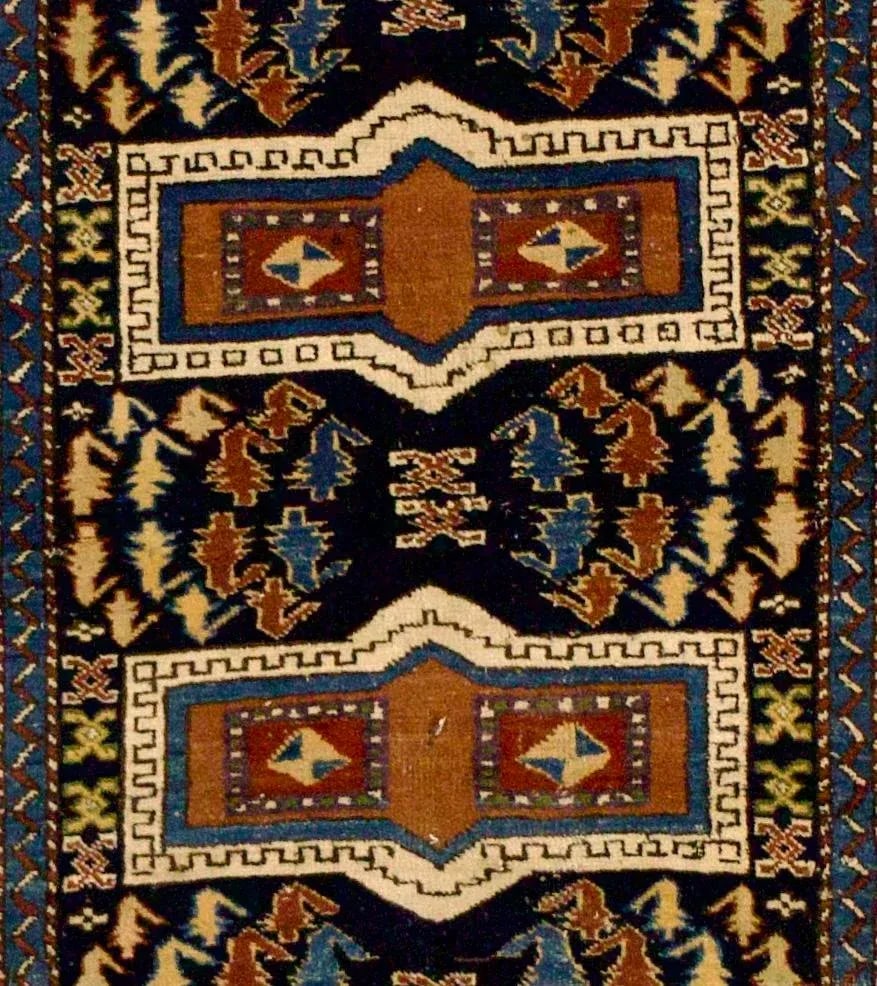 Antique Caucasian Kuba Rug 3'10" X 4'4" - 4