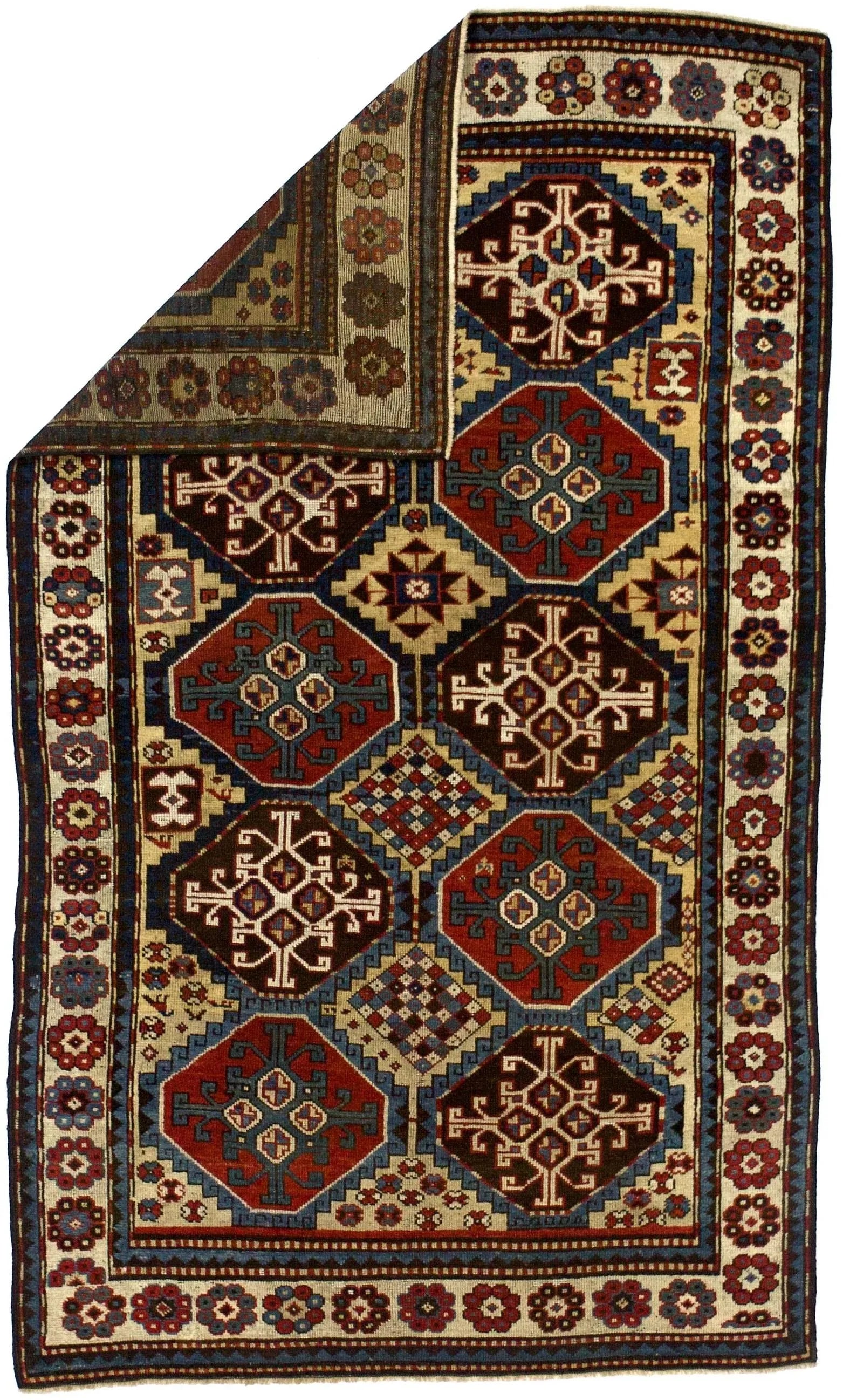 Fine Antique Mogul Kazak Rug 4'7" X 7'7" - 2