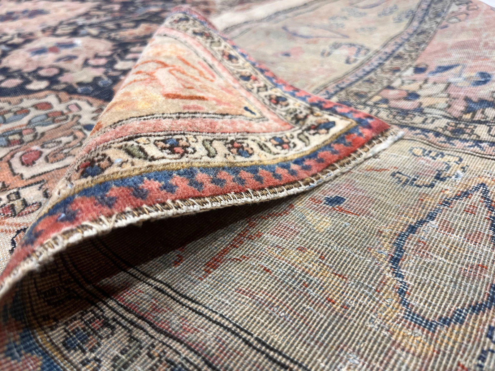 Antique Persian Mohtasham Kashan Rug 4'2" X 6'3" - 5