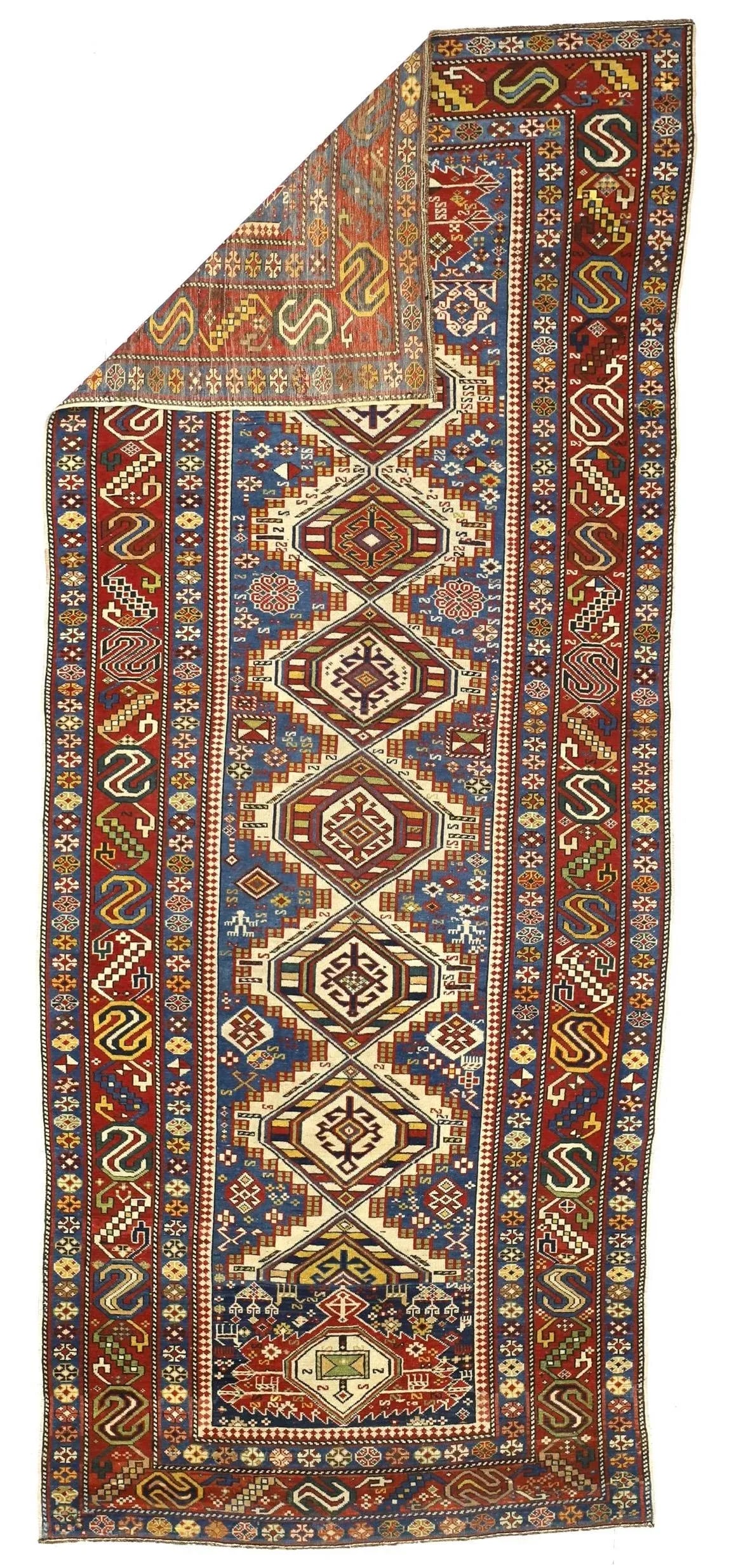 Antique Caucasian Shirvan Rug 3'9" X 8'11" - 2
