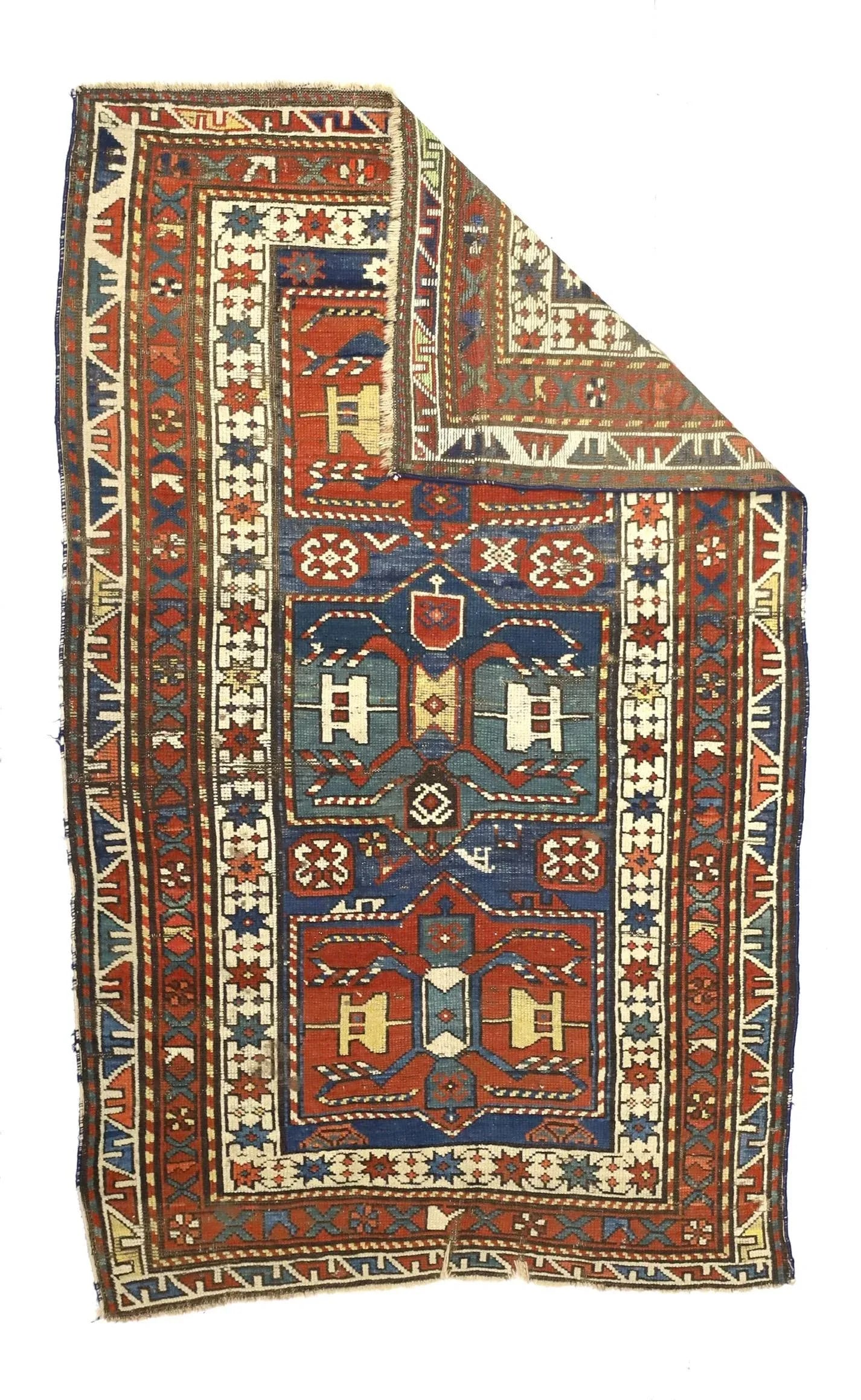 Antique Caucasian Kazak Rug 3'6" X 5'8" - 2