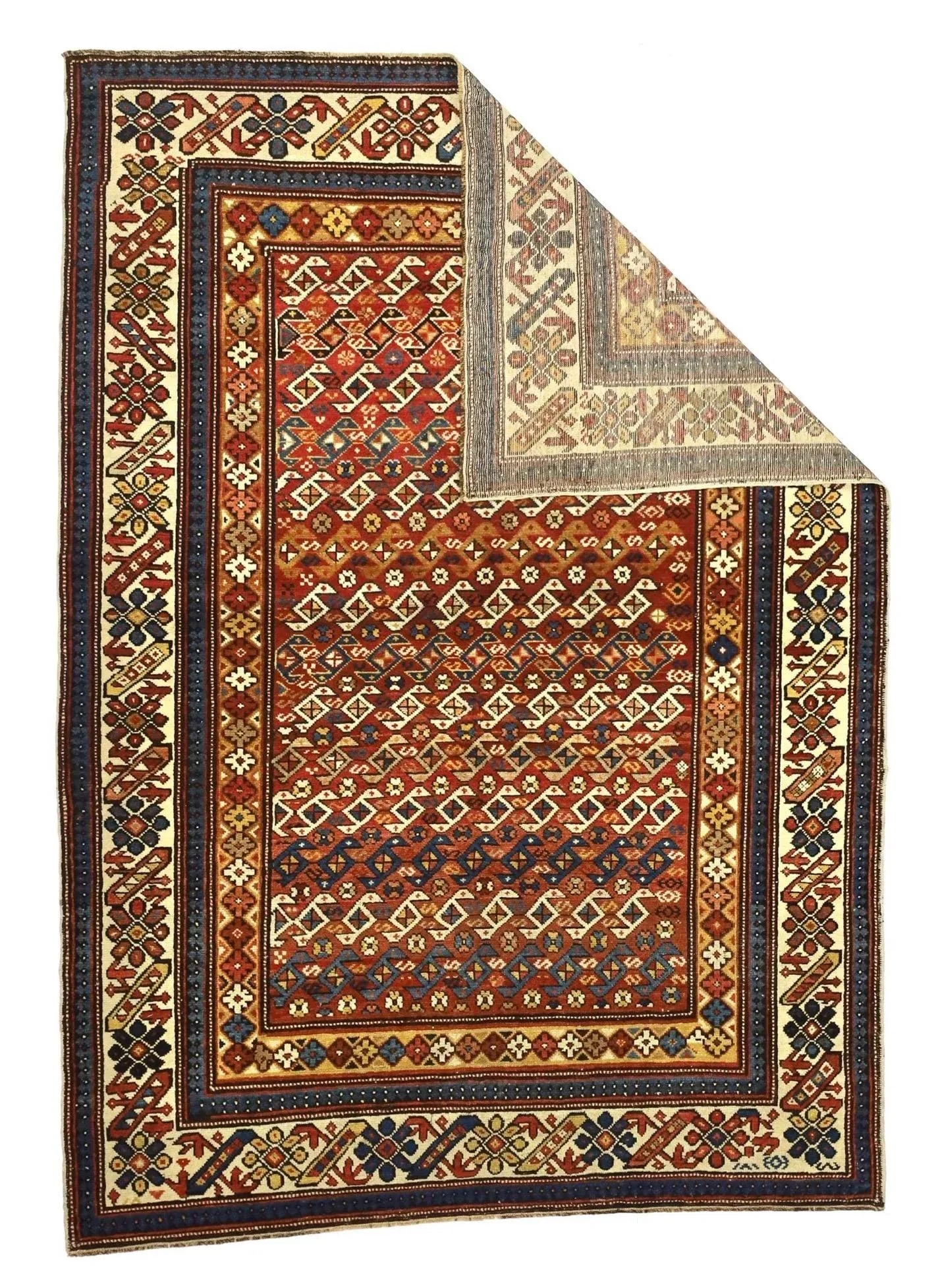 Antique Caucasian Kuba Rug 3'11" X 5'8" - 2