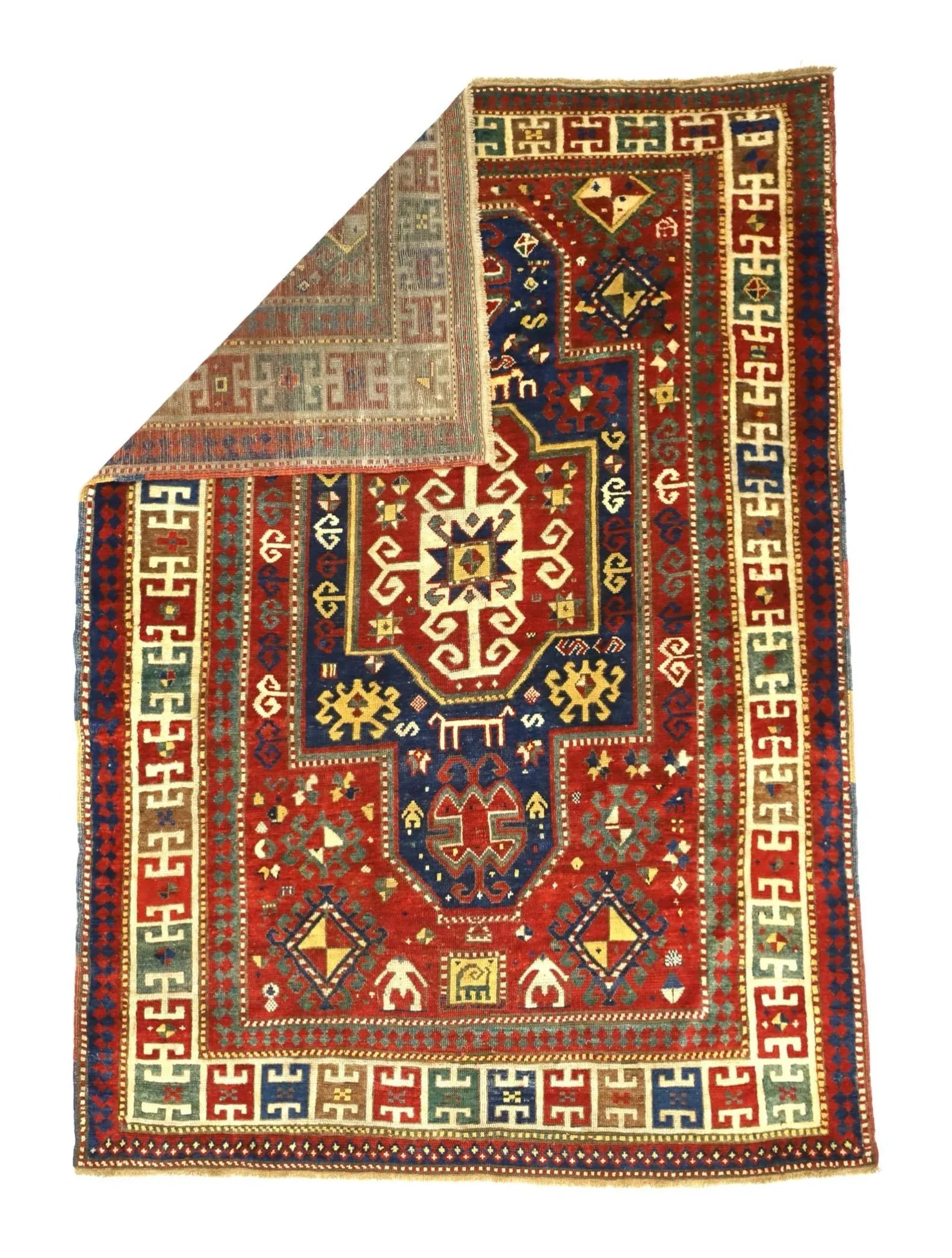 Antique Caucasian Kazak Rug 5'1" X 7'4" - 2
