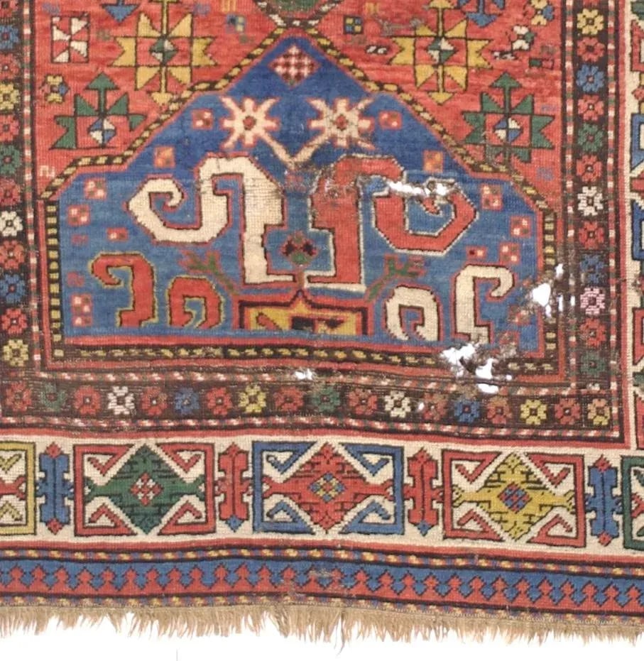 Antique Cloudband Kazak Rug 4'3" X 5'7" - 3