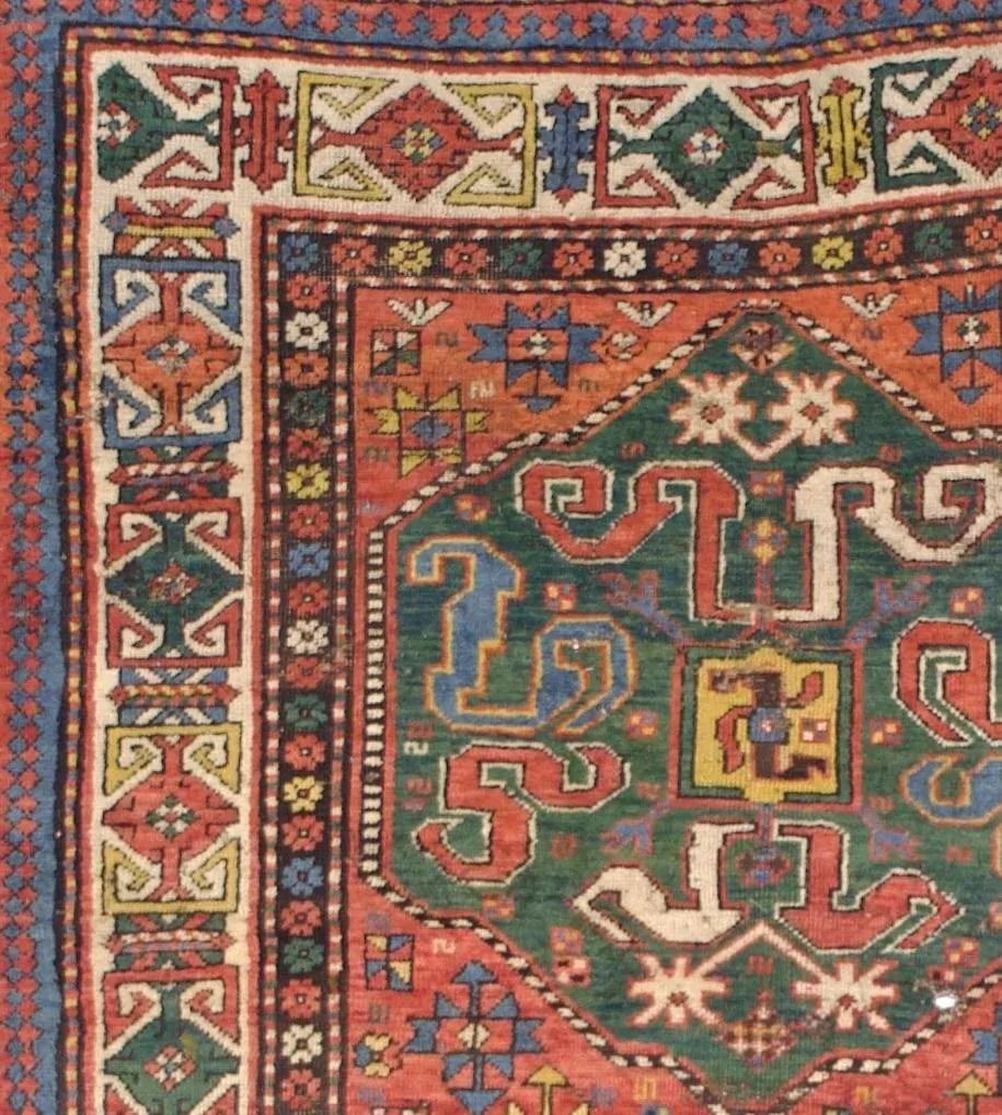 Antique Cloudband Kazak Rug 4'3" X 5'7" - 5