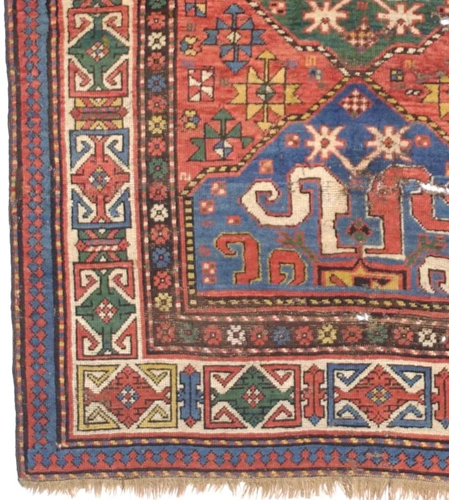 Antique Cloudband Kazak Rug 4'3" X 5'7" - 6