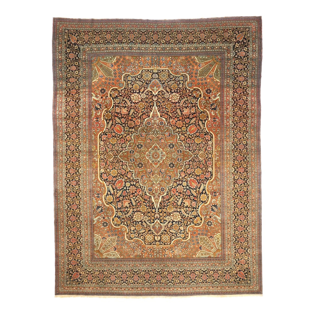 Antique Persian Mohtasham Kashan Rug 9'2" X 12'4" (1 of 9)