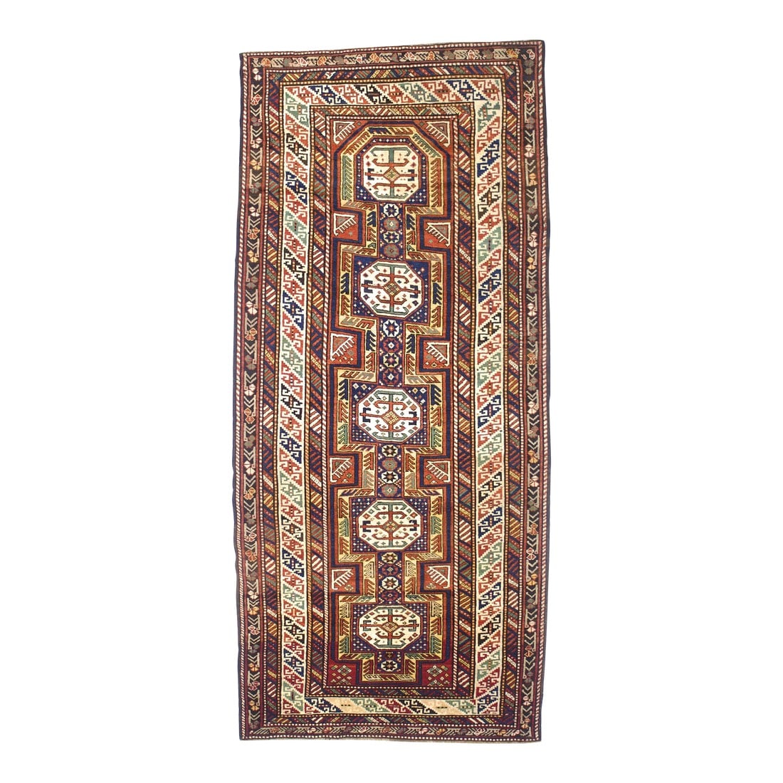 Antique Caucasian Kuba Rug 4'6" X 10'1" (1 of 8)