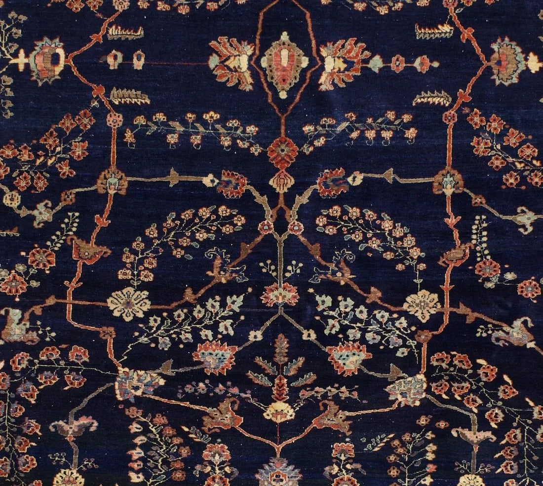 Antique Persian Mohajeran Sarouk Rug 8'10" X 11'6" - 4