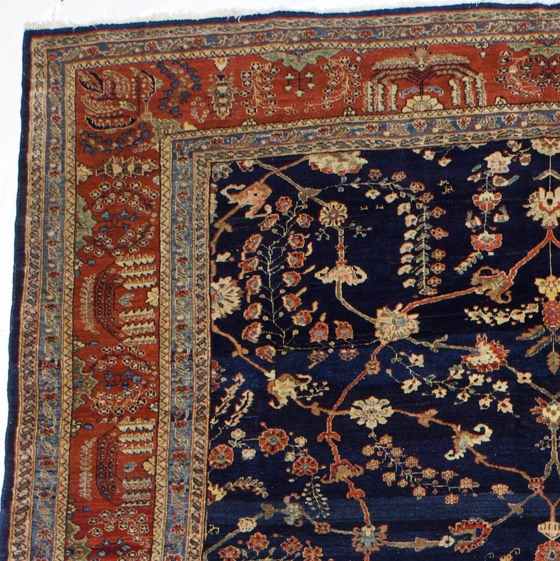 Antique Persian Mohajeran Sarouk Rug 8'10" X 11'6" - 5