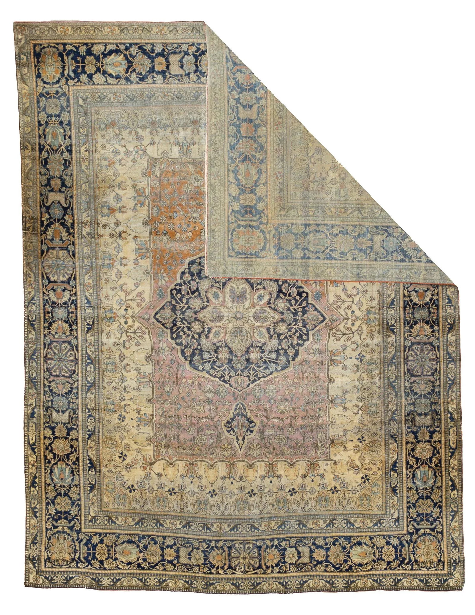 Fine Antique Persian Mohtasham Kashan Rug 7'6" X 9'7" - 2
