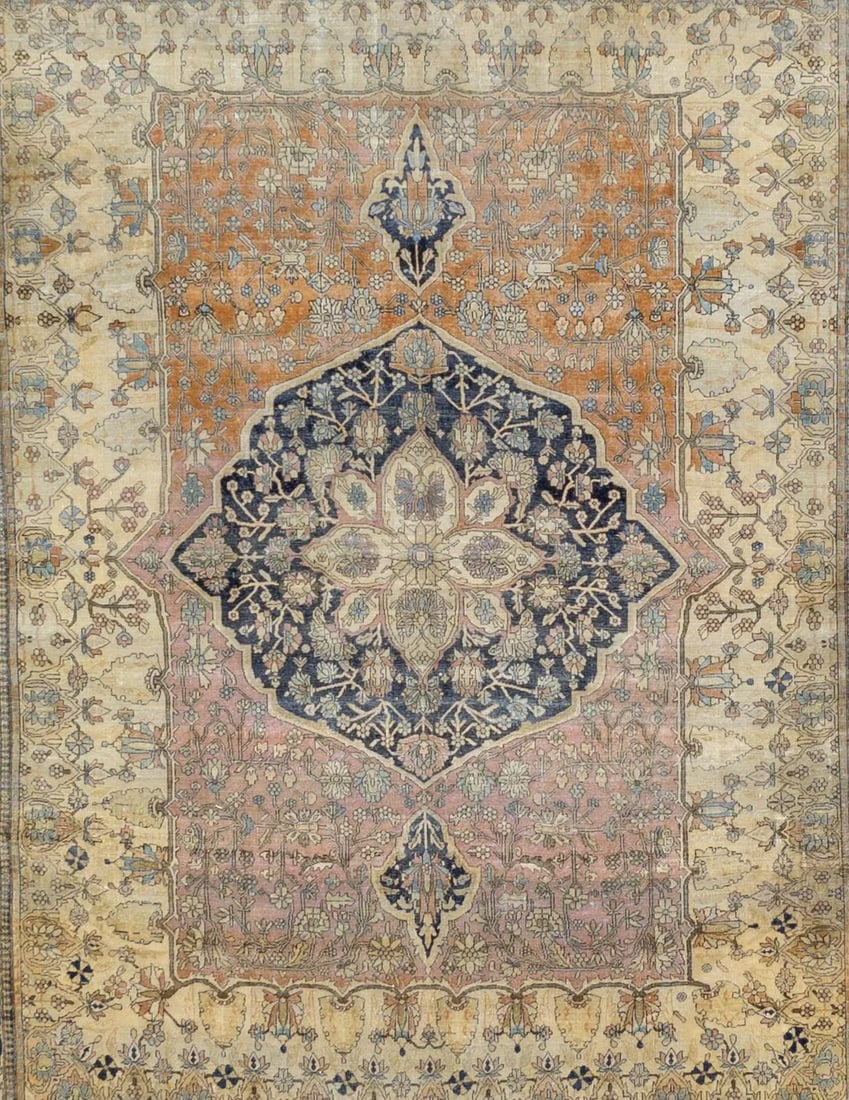 Fine Antique Persian Mohtasham Kashan Rug 7'6" X 9'7" - 3