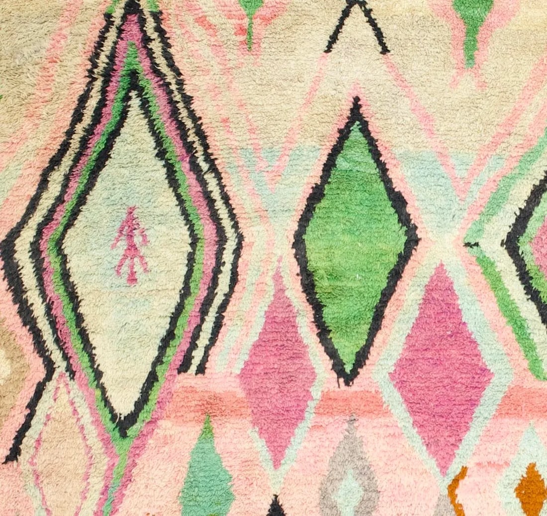 Fine Vintage Moroccan Wool Rug 9'5" X 13'4" - 4