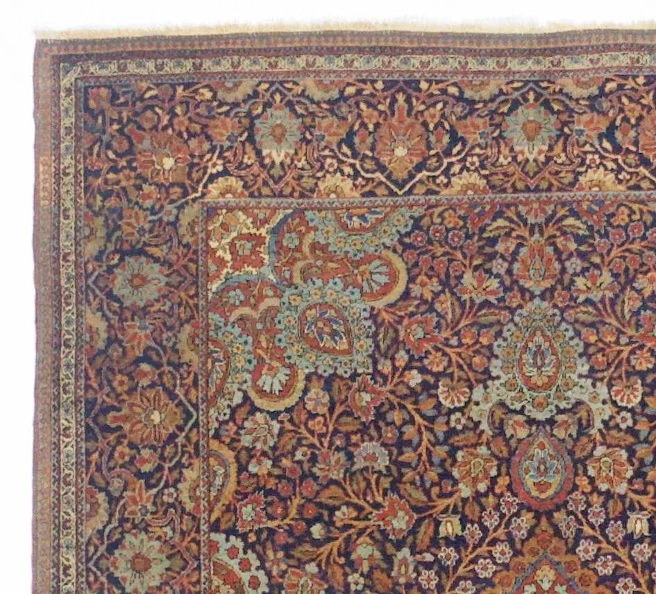 Antique Persian Dabir Kashan Rug 4'4" X 6'6" - 3