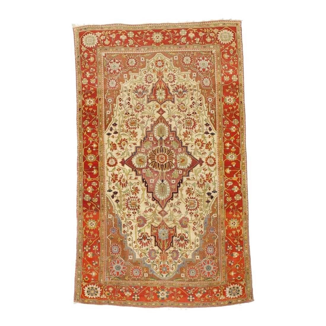 Antique Persian Mohtasham Kashan Rug 4'2" X 7'1" (1 of 4)