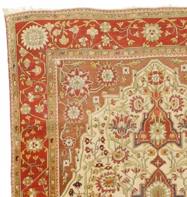 Antique Persian Mohtasham Kashan Rug 4'2" X 7'1" - 3