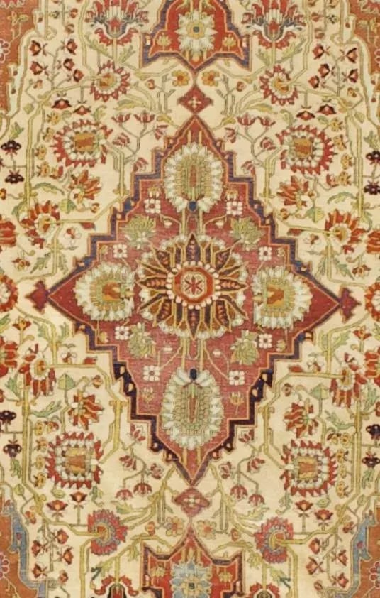 Antique Persian Mohtasham Kashan Rug 4'2" X 7'1" - 4