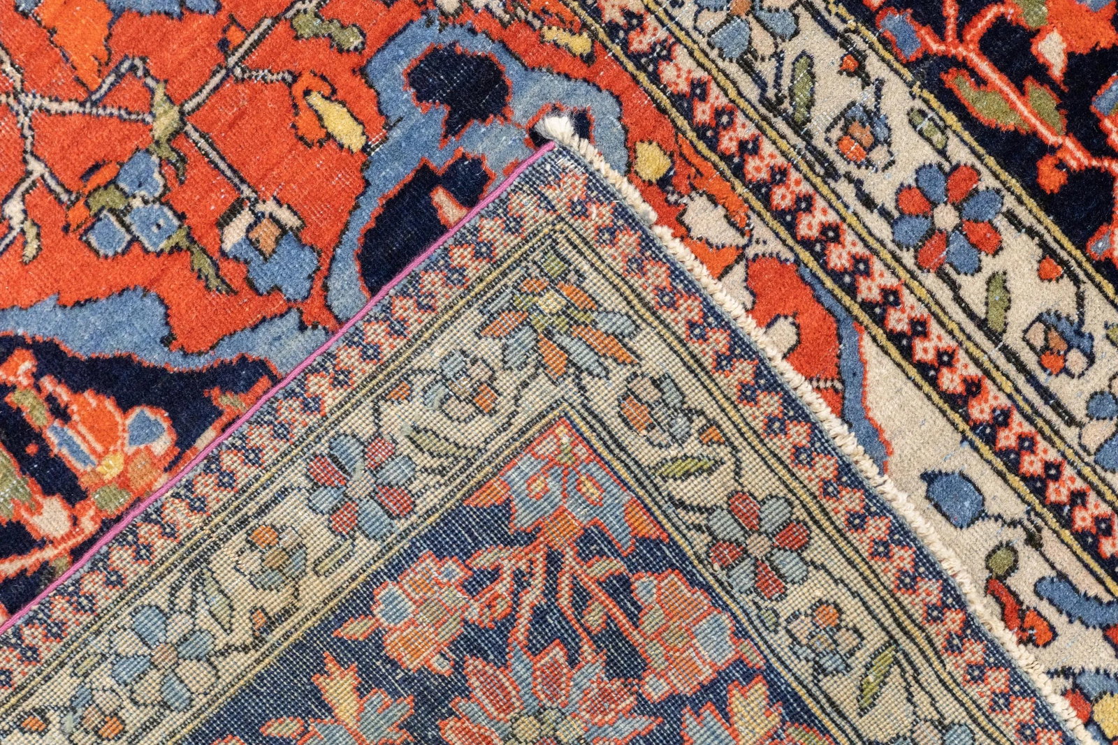 Antique Persian Mohtasham Kashan Rug 4'3" X 6'5" - 10