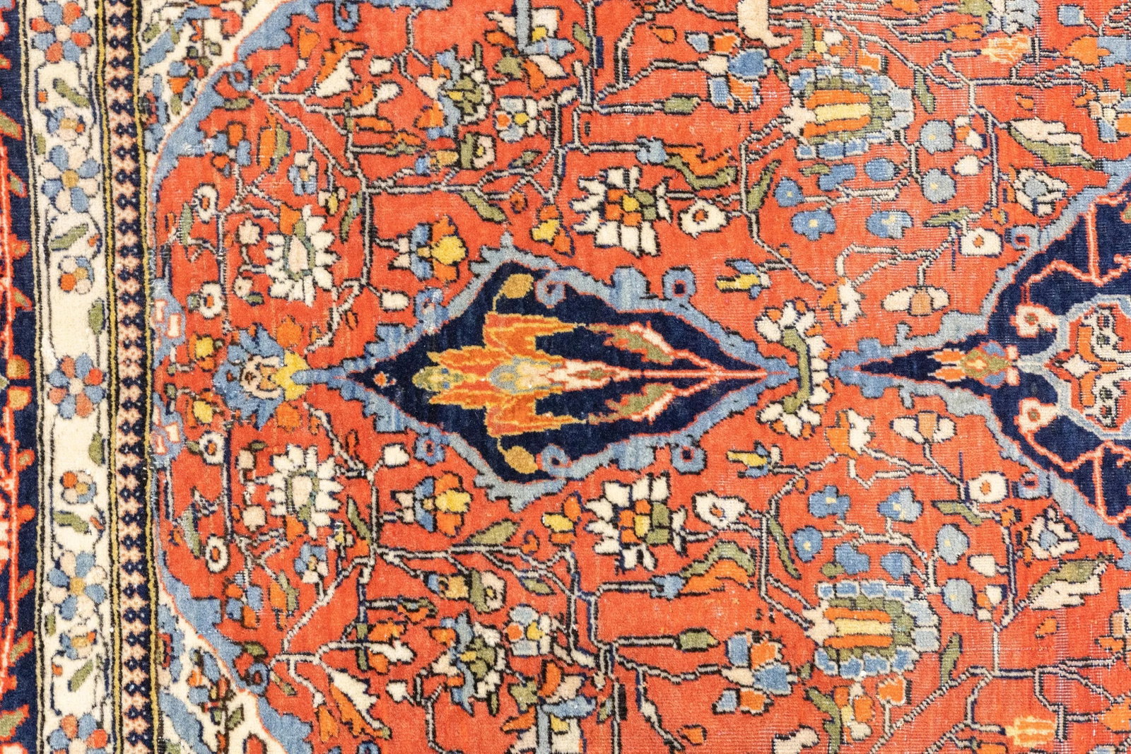 Antique Persian Mohtasham Kashan Rug 4'3" X 6'5" - 4