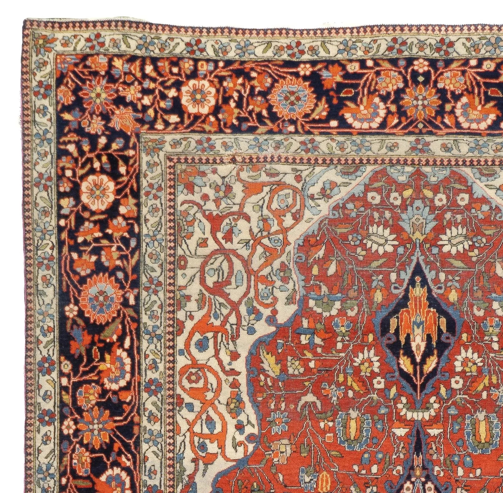 Antique Persian Mohtasham Kashan Rug 4'3" X 6'5" - 5