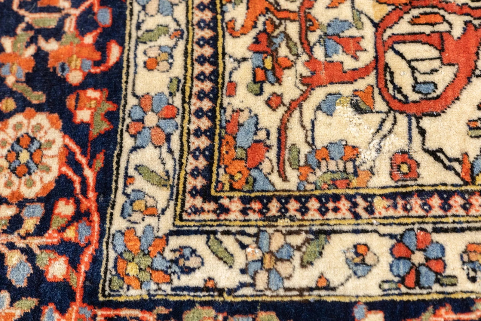Antique Persian Mohtasham Kashan Rug 4'3" X 6'5" - 6