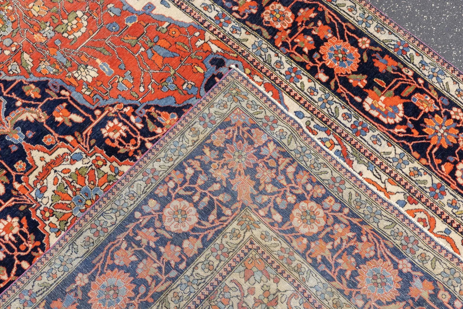Antique Persian Mohtasham Kashan Rug 4'3" X 6'5" - 9