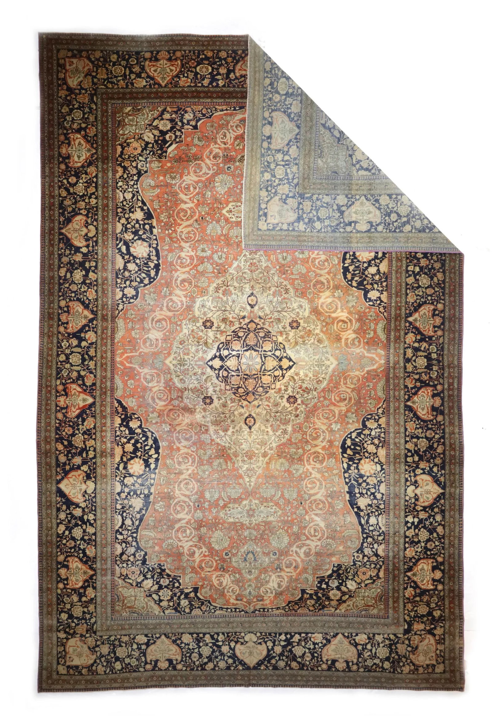 Antique Persian Mohtasham Kashan Rug 10'5" X 16'1" - 2