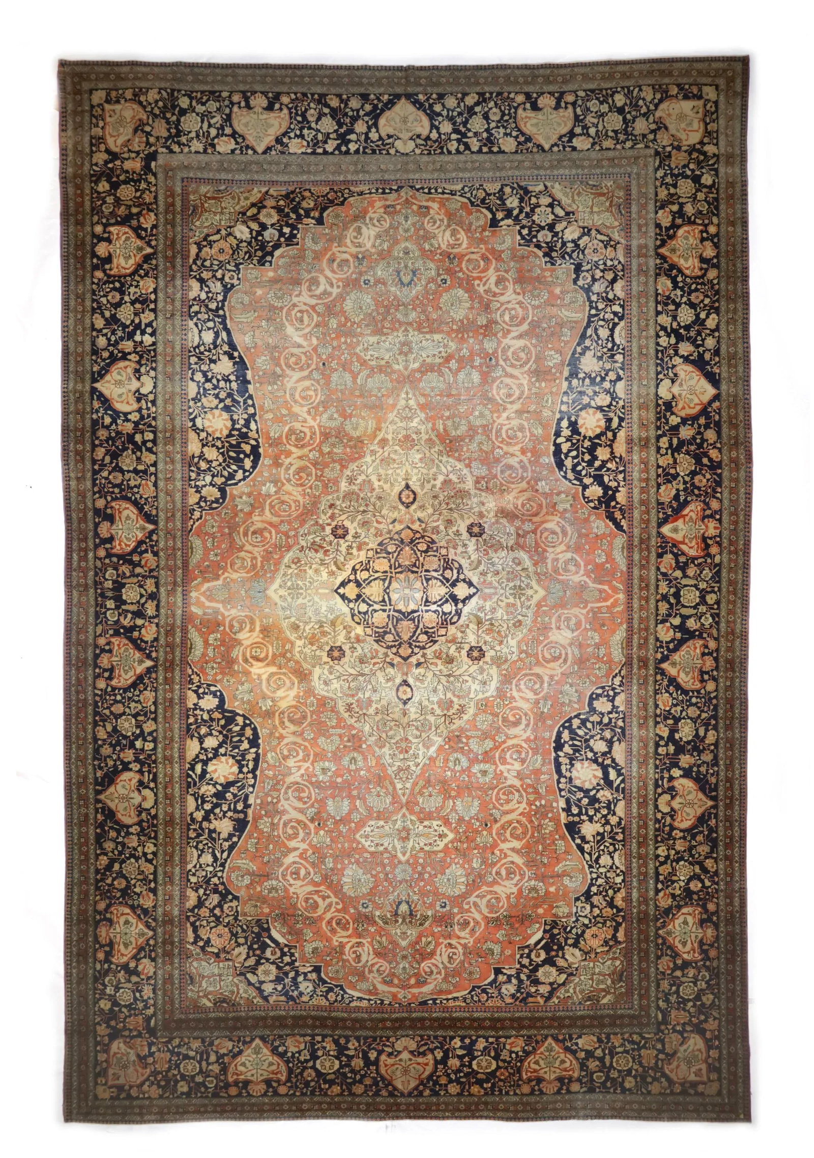 Antique Persian Mohtasham Kashan Rug 10'5" X 16'1" - 3