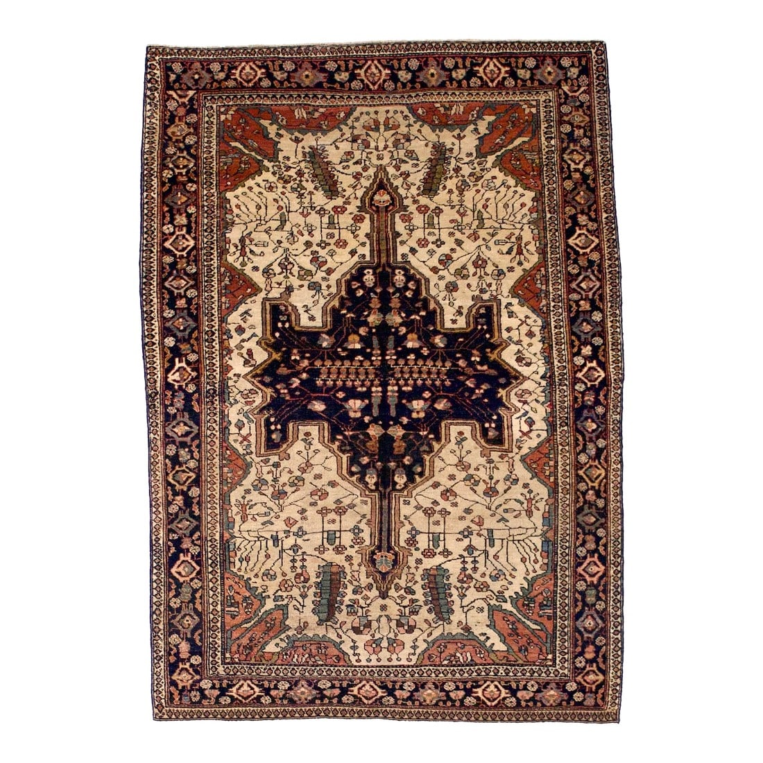 Antique Persian Farahan Sarouk Rug 4'3" X 6'6" (1 of 5)