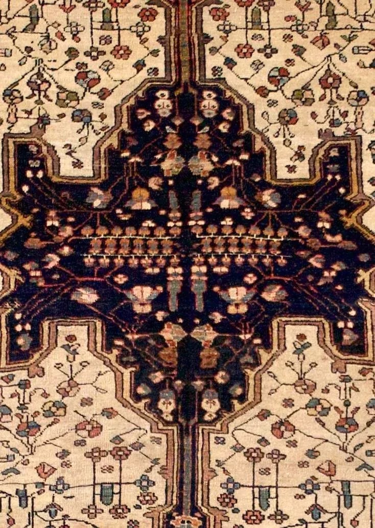 Antique Persian Farahan Sarouk Rug 4'3" X 6'6" - 4