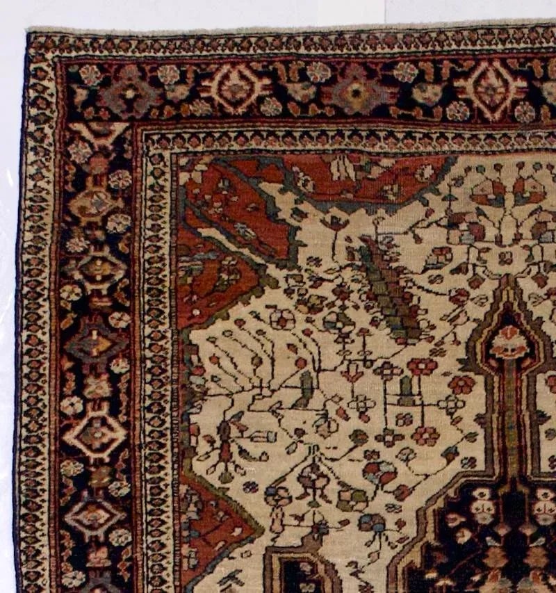 Antique Persian Farahan Sarouk Rug 4'3" X 6'6" - 5