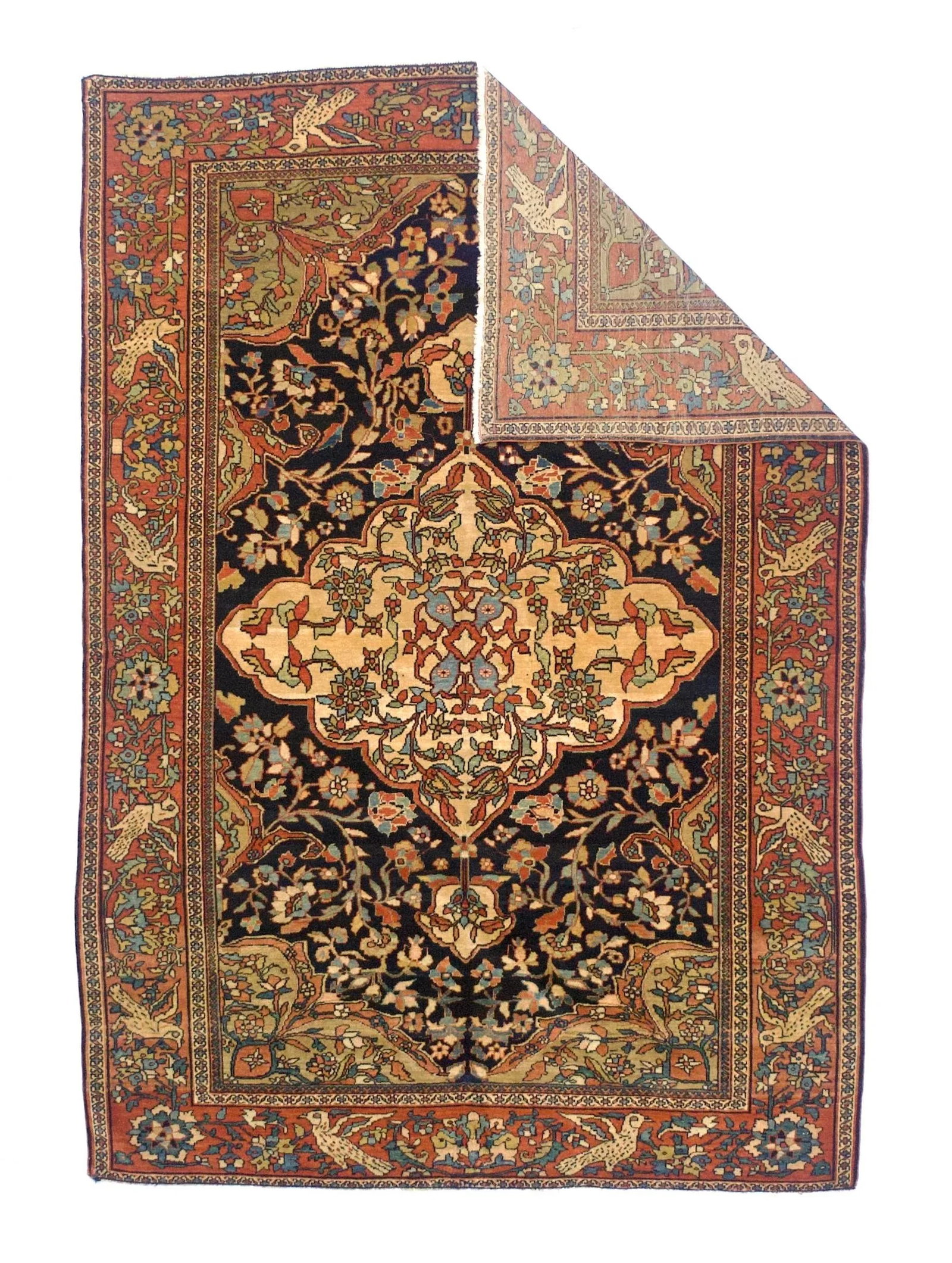 Antique Persian Farahan Sarouk Rug 4'6" X 6'6" - 2