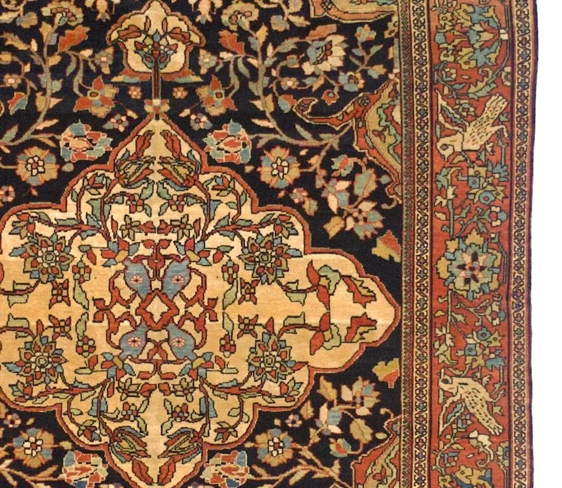 Antique Persian Farahan Sarouk Rug 4'6" X 6'6" - 6