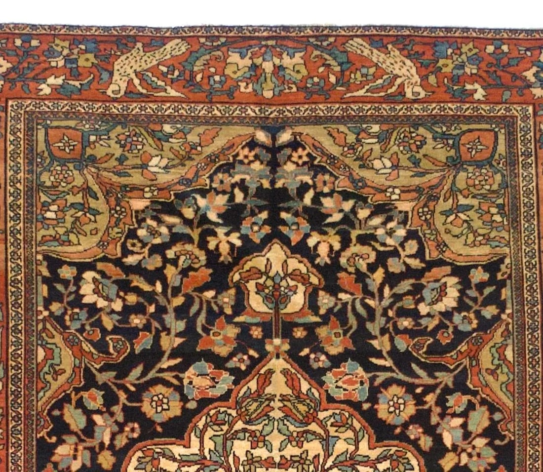 Antique Persian Farahan Sarouk Rug 4'6" X 6'6" - 7