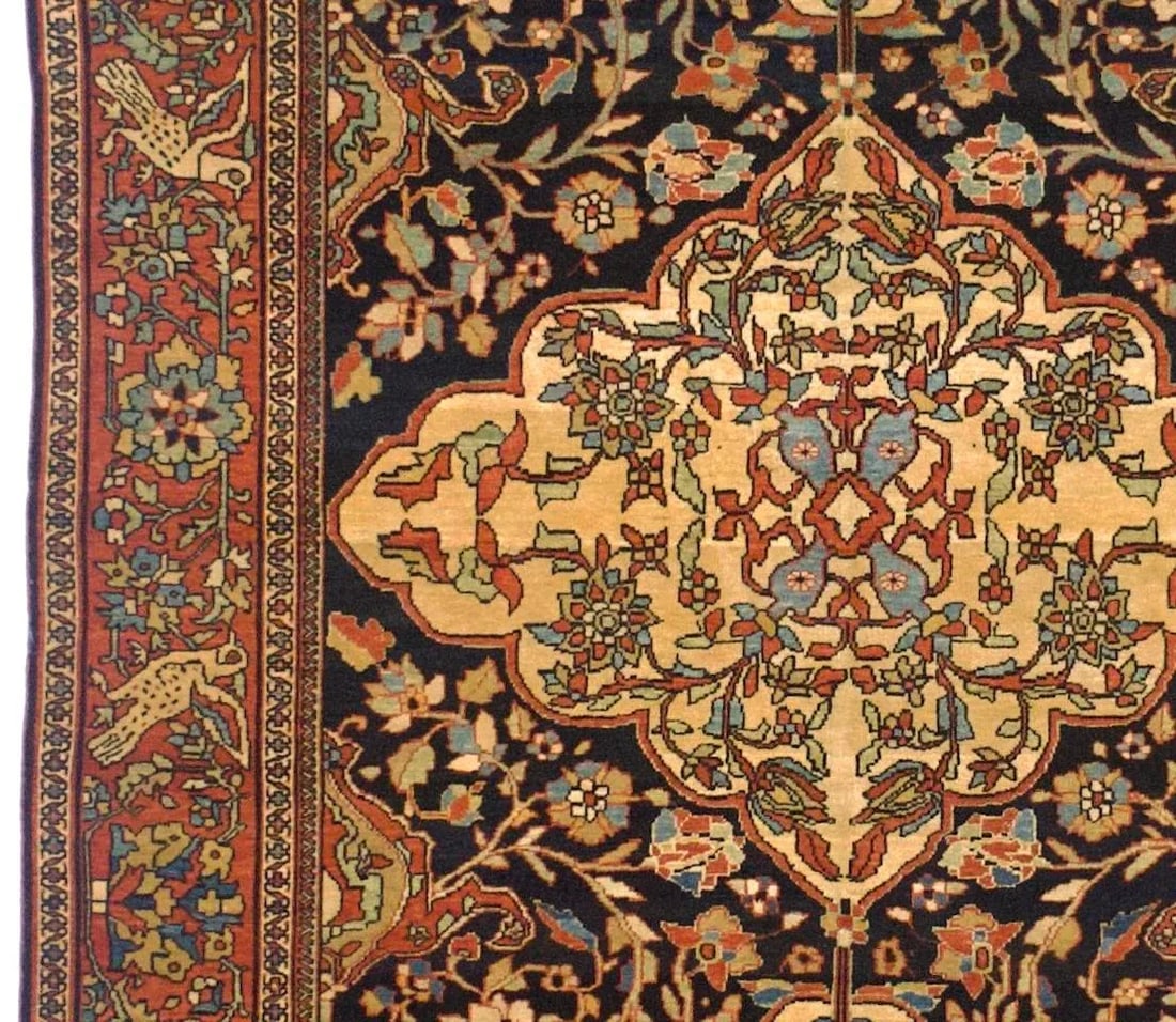 Antique Persian Farahan Sarouk Rug 4'6" X 6'6" - 8