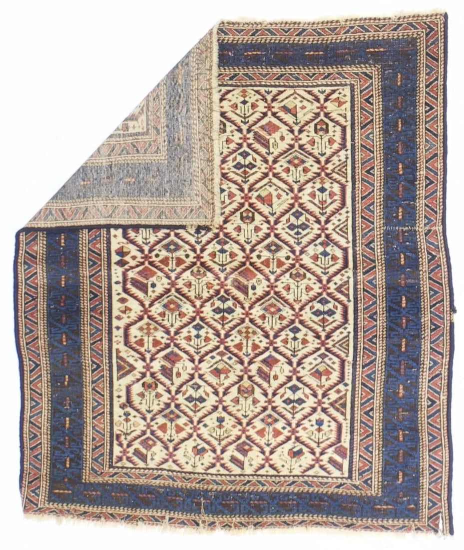 Antique Caucasian Kuba Rug 3'5" X 4'0" - 2