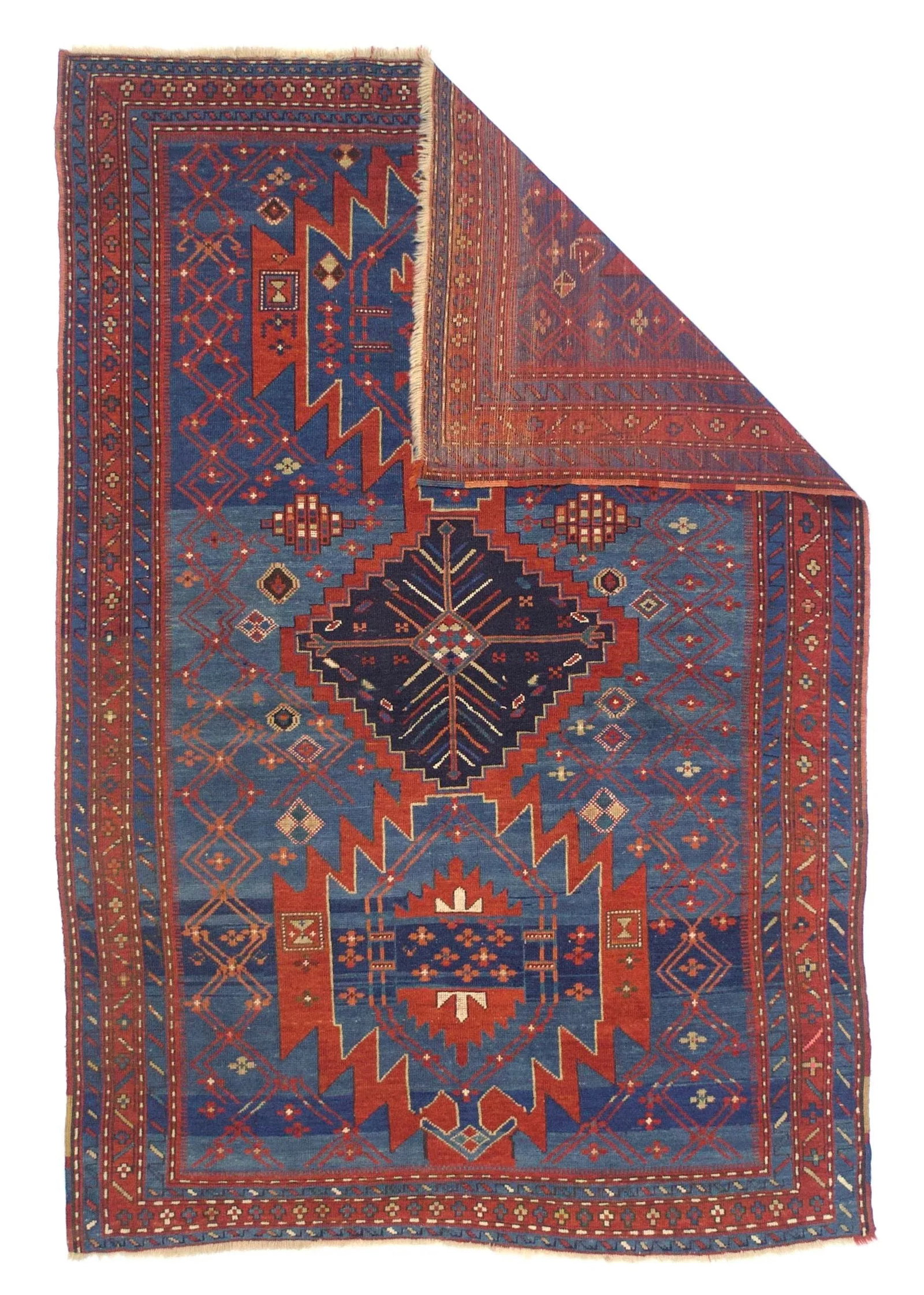 Antique Caucasian Kazak Rug 4'9" X 7'2" - 2