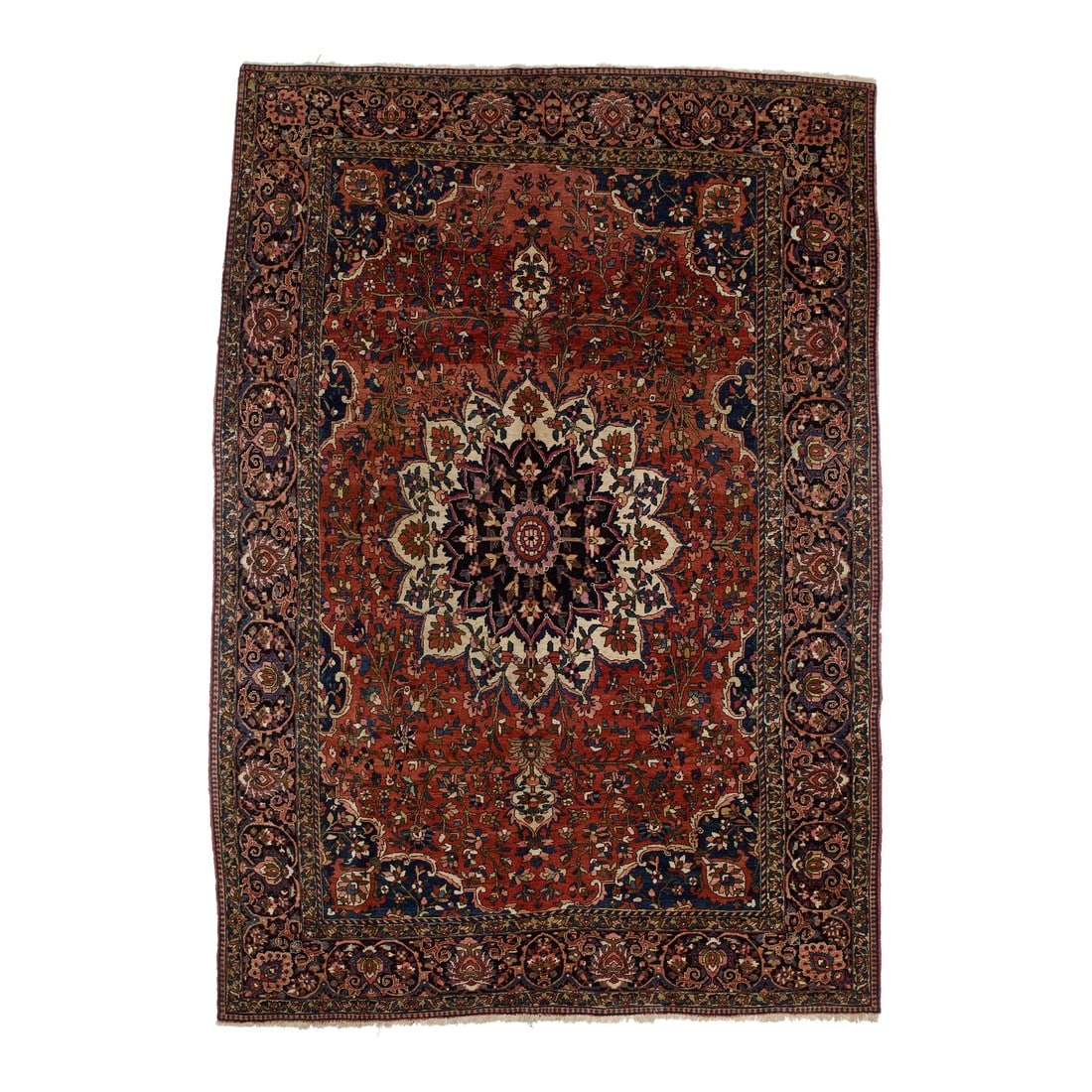 Fine Antique Persian Bakhtiari Rug 7'0" X 10'3": Fine Antique Persian Bakhtiari Rug 7'0" x 10'3". The generic name for the village rugs of the Chahar Mahal district in west-central Persia. On cotton, frequently single-wefted, often room size, with m