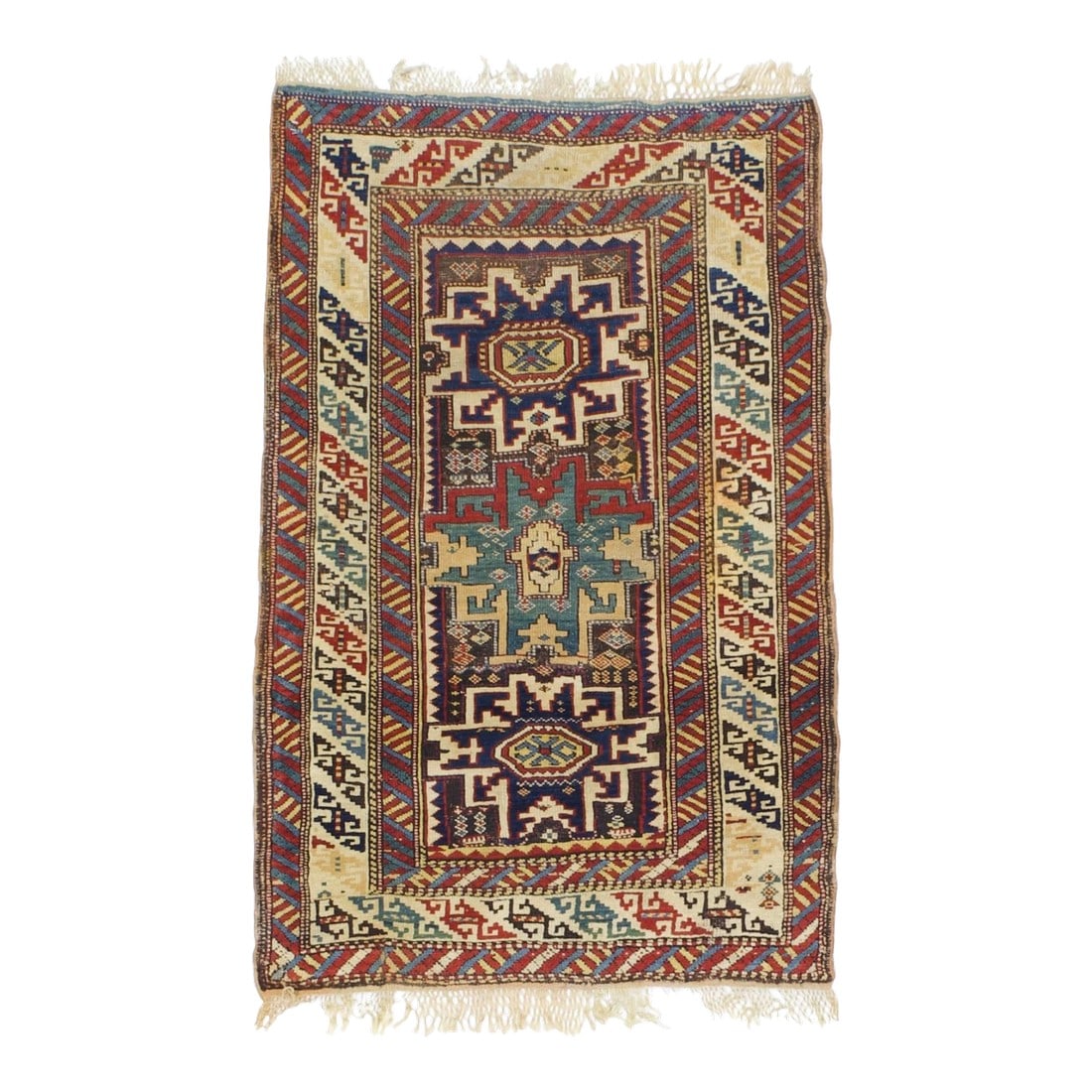Antique Caucasian Lezgi Rug 2'10" X 4'5" (1 of 4)
