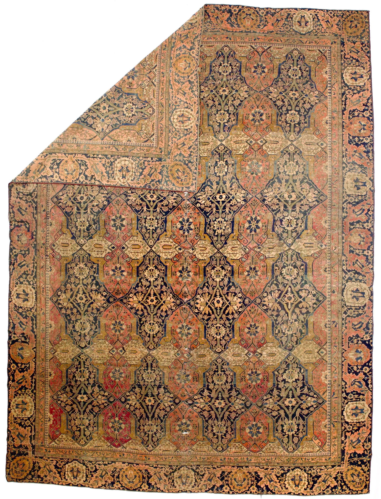 Antique Persian Mohtasham Kashan Rug 9'2" X 12'5" - 2