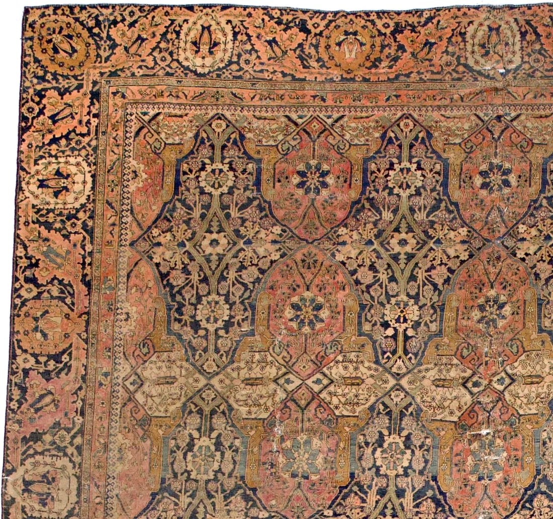 Antique Persian Mohtasham Kashan Rug 9'2" X 12'5" - 3