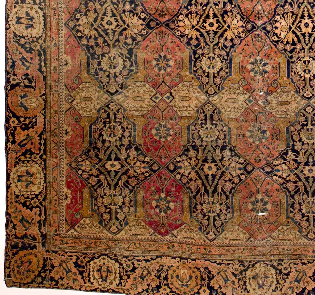Antique Persian Mohtasham Kashan Rug 9'2" X 12'5" - 4