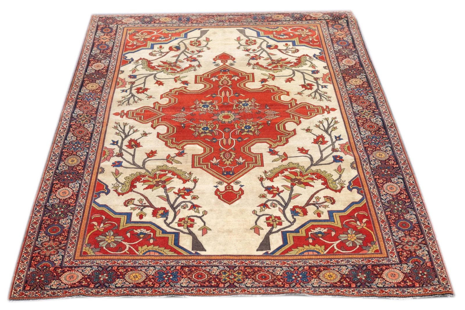 Antique Persian Farahan Sarouk Rug 4'2" X 6'3" - 10