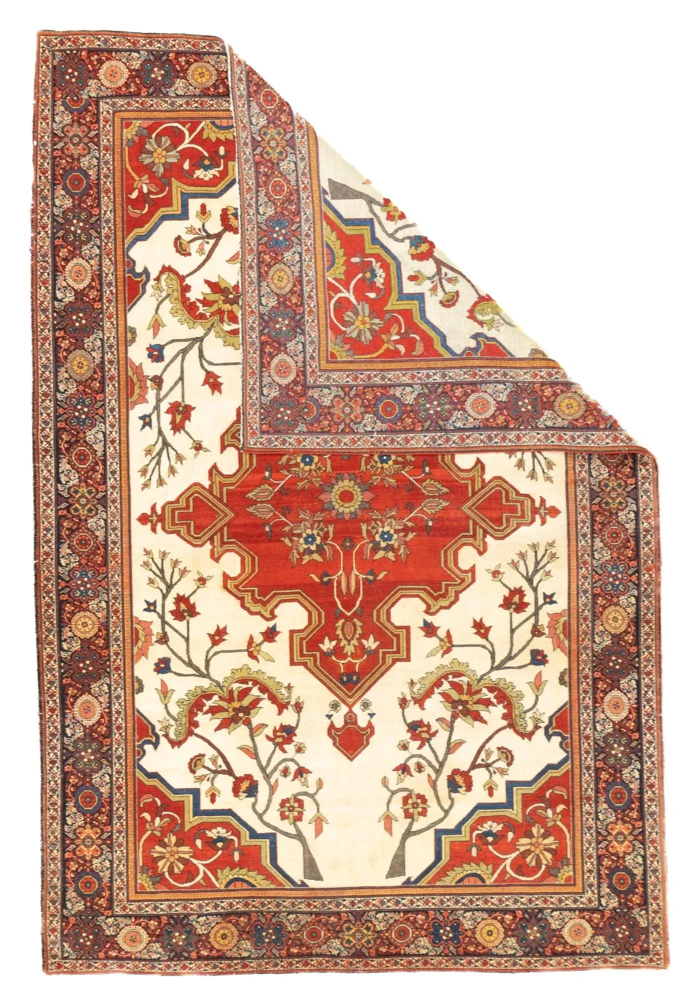 Antique Persian Farahan Sarouk Rug 4'2" X 6'3" - 2
