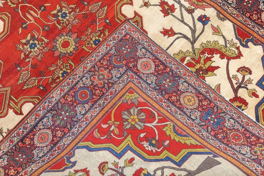 Antique Persian Farahan Sarouk Rug 4'2" X 6'3" - 3